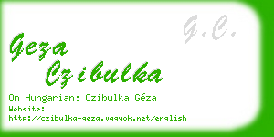 geza czibulka business card