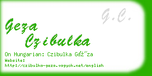 geza czibulka business card